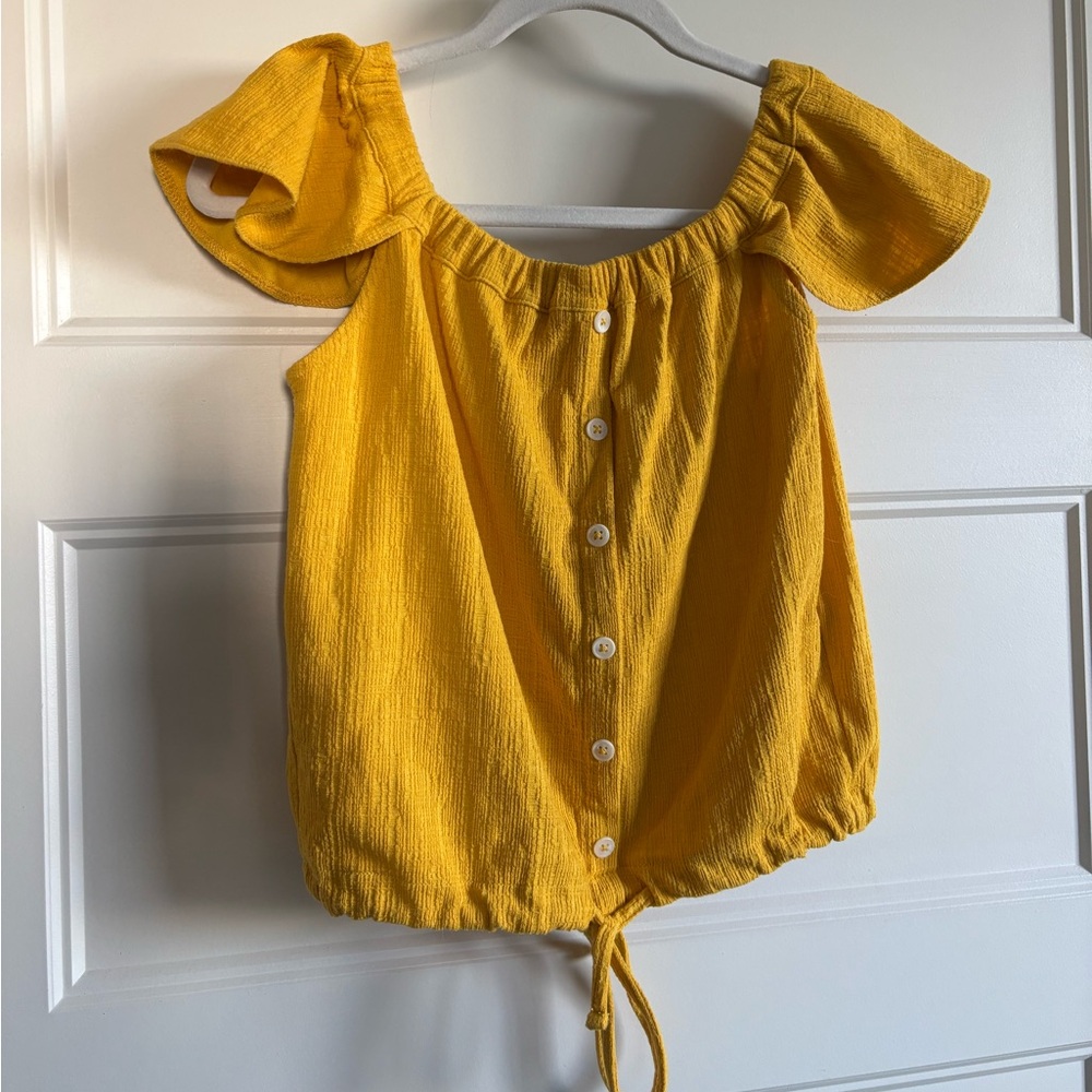 ☀️Madewell Textured Yellow off the shoulder top